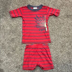 Hanna Andersson kids size 4 (100 cm) Red/Gray Stripe Star Wars Light Saber PJs